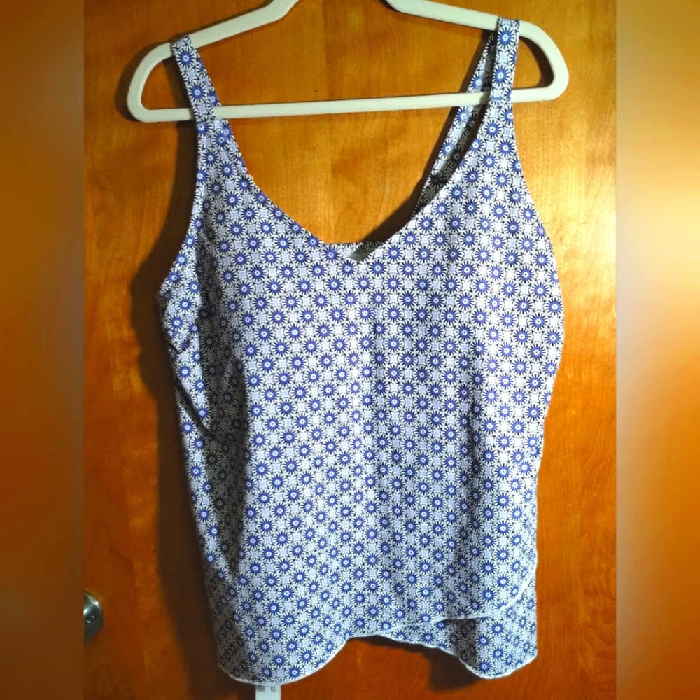 Lands End Large Floral Tankini Swim Top NWT